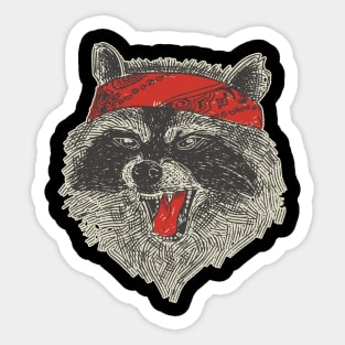 Raccoon With Bandana Cute Trash Panda Sticker